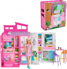 Barbie Összecsukható Ház Barbie Babával